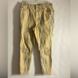 ANN TAYLOR LOFT MODERN SKINNY ANKLE CHEVRON STYLE PRINT BEIGE/SAND COLOR JEANS 6